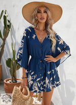 Summer Leaf Print Vacation Dress - QH Clothing