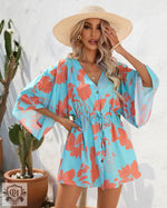 Summer Leaf Print Vacation Dress - QH Clothing