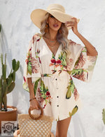 Summer Leaf Print Vacation Dress - QH Clothing