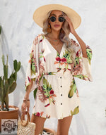 Summer Leaf Print Vacation Dress - QH Clothing