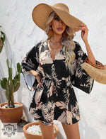 Summer Leaf Print Vacation Dress - QH Clothing