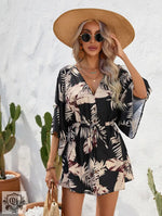 Summer Leaf Print Vacation Dress - QH Clothing