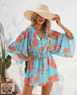 Summer Leaf Print Vacation Dress - QH Clothing