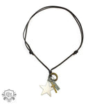 Fashion vintage leather chain with five-pointed star design hip-hop necklace -  QH Clothing