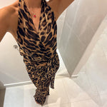 Leopard Print Halter Top & Maxi Skirt - Clothing