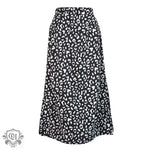 Spring Summer  Women Clothing Leopard Print Chiffon Floral Print Slit Skirt  Sexy Zipper High Waist Midi Skirt - Quality Home Clothing| Beauty