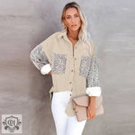 Leopard Print Pocket Shirt - S / Apricot - Clothing