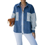 Leopard Print Pocket Shirt - S / Dark Blue - Clothing