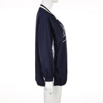 "Letter Graphic Print Hoody Top" - QH Clothing