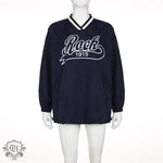 "Letter Graphic Print Hoody Top" - QH Clothing