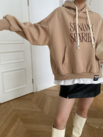 Graphic Hooded Sweatshirt with Velvet - Loose Fit - QH Clothing