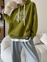 Graphic Hooded Sweatshirt with Velvet - Loose Fit - QH Clothing