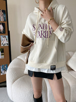 Graphic Hooded Sweatshirt with Velvet - Loose Fit - QH Clothing