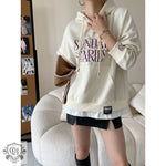 Graphic Hooded Sweatshirt with Velvet - Loose Fit - QH Clothing