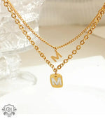 Exquisite 18K Gold Letter M Pendant Necklace - Timeless Elegance -  QH Clothing