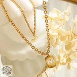 Exquisite 18K Gold Letter M Pendant Necklace - Timeless Elegance -  QH Clothing