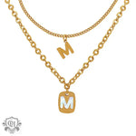 Exquisite 18K Gold Letter M Pendant Necklace - Timeless Elegance -  QH Clothing