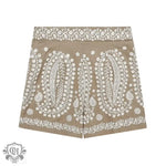 Linen Floral Embroidery Shorts - QH Clothing