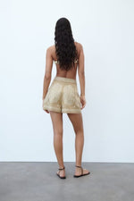 Linen Floral Embroidery Shorts - QH Clothing