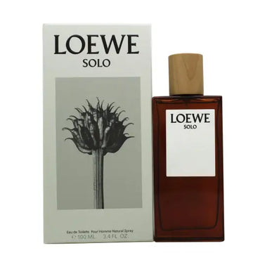 Loewe Solo Eau de Toilette 100ml Sprej bottle and box with minimalist floral design