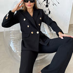 Long Sleeve Blazer & Trouser Suit - Clothing