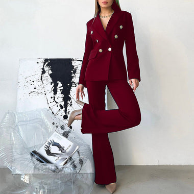 Long Sleeve Blazer & Trouser Suit - Clothing