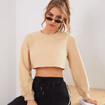 Polyester Loose Fit Crop Top - QH Clothing