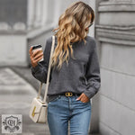 Polyester Textured Sweater - Autumn Chic - QH Clothing