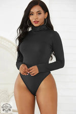 Sexy Women Clothing 12-Color Long Sleeve Turtleneck Slim Fit Solid Color Tight Bodysuit Winter Plus size - Quality Home Clothing| Beauty