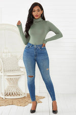 Sexy Women Clothing 12-Color Long Sleeve Turtleneck Slim Fit Solid Color Tight Bodysuit Winter Plus size - Quality Home Clothing| Beauty