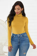 Sexy Women Clothing 12-Color Long Sleeve Turtleneck Slim Fit Solid Color Tight Bodysuit Winter Plus size - Quality Home Clothing| Beauty