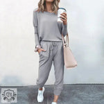 Spot Autumn Winter New Women Clothing   Loose-Fitting Solid Color Long Sleeves Casual Suit - Quality Home Clothing| Beauty