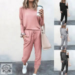 Spot Autumn Winter New Women Clothing   Loose-Fitting Solid Color Long Sleeves Casual Suit - Quality Home Clothing| Beauty