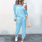 Spot Autumn Winter New Women Clothing   Loose-Fitting Solid Color Long Sleeves Casual Suit - Quality Home Clothing| Beauty