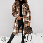 Autumn Winter Long Single Breasted Collared Shacket Woolen Coat - Quality Home Clothing| Beauty