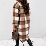 Autumn Winter Long Single Breasted Collared Shacket Woolen Coat - Quality Home Clothing| Beauty