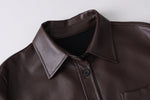 "Autumn Loose Fit Leather Jacket" - QH Clothing