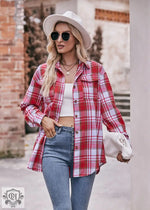 Oversize Plaid Shirt Coat - QH Clothing