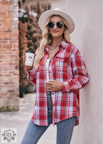 Oversize Plaid Shirt Coat - QH Clothing