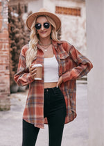 Oversize Plaid Shirt Coat - QH Clothing