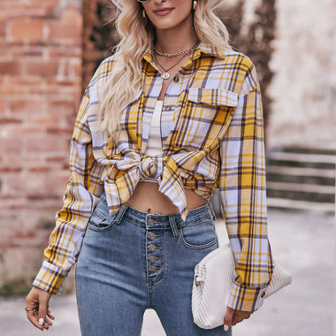 Oversize Plaid Shirt Coat - QH Clothing