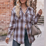 Oversize Plaid Shirt Coat - QH Clothing