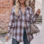 Oversize Plaid Shirt Coat - QH Clothing