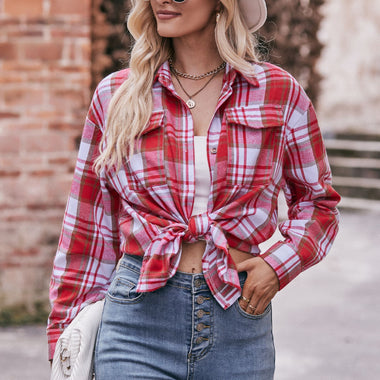 Oversize Plaid Shirt Coat - QH Clothing