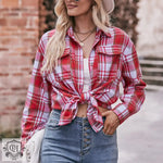 Oversize Plaid Shirt Coat - QH Clothing