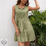 Women Clothing Summer Loose Sexy Solid Color Super Mori Dress - Quality Home Clothing| Beauty