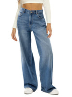 High Rise Wide Leg Denim Jeans - QH Clothing