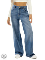 High Rise Wide Leg Denim Jeans - QH Clothing