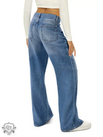 High Rise Wide Leg Denim Jeans - QH Clothing