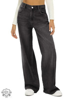 High Rise Wide Leg Denim Jeans - QH Clothing